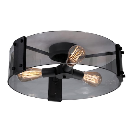 Afx Dana Semi Flush, 18 in., Black Finish, 120V DNAC18MBBK